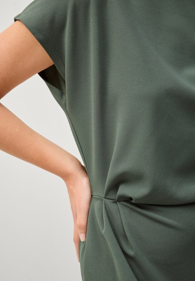 Side Drape Midi Dress, DUSTY PINE, alternate image number 2