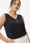 Pearl Button Henley Tank, , alternate image number null