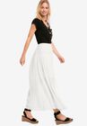 Lace Trim Long Skirt, WHITE, hi-res image number null