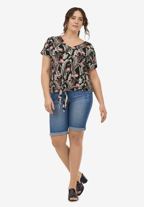 Tie-Front Tee, , alternate image number null