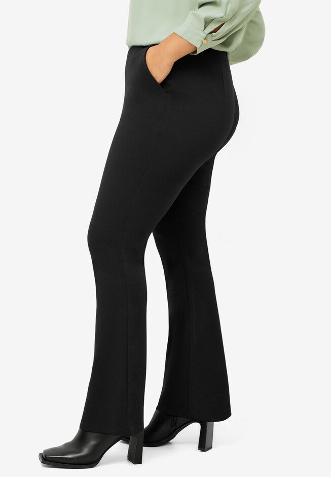 Knit Bootcut Pants With Pockets, , alternate image number null