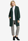 Blouson Sleeve Open Cardigan, DEEP EMERALD MARLED, hi-res image number null
