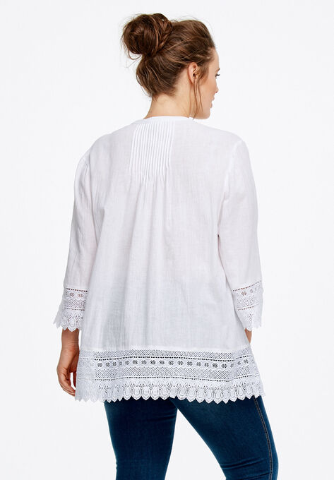 Crochet Trim Blouse, , on-hover image number null
