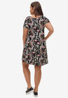Short Sleeve A-Line Knit Dress, , on-hover image number null