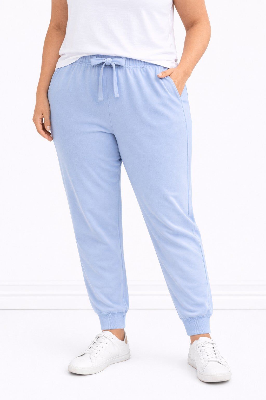 French Terry Drawstring Elastic Waistband Jogger