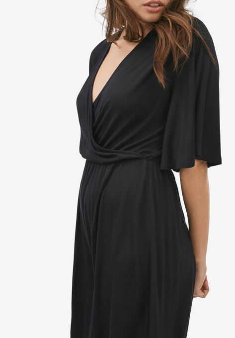 Flutter Sleeve Surplice Romper, , alternate image number null