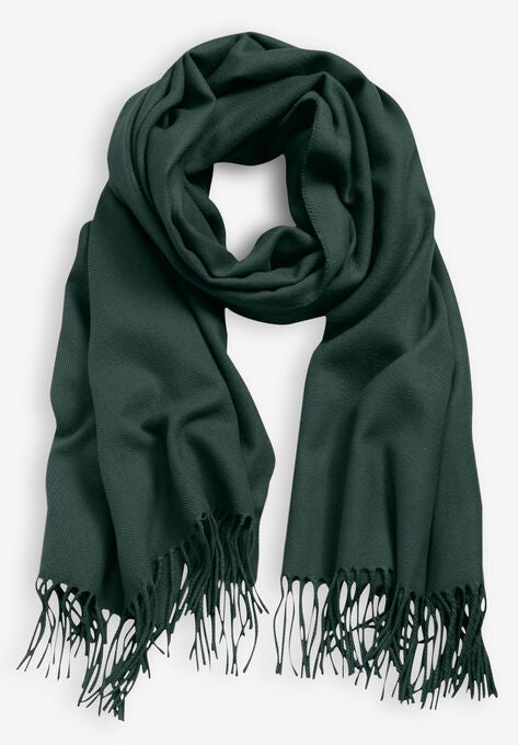 Fringe Trim Scarf, DEEP EMERALD, hi-res image number null