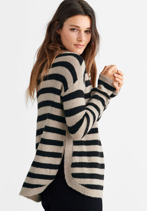 Striped Tunic Sweater, , alternate image number null
