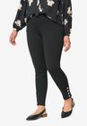 Snap-Hem Ponte Leggings, BLACK, hi-res image number null