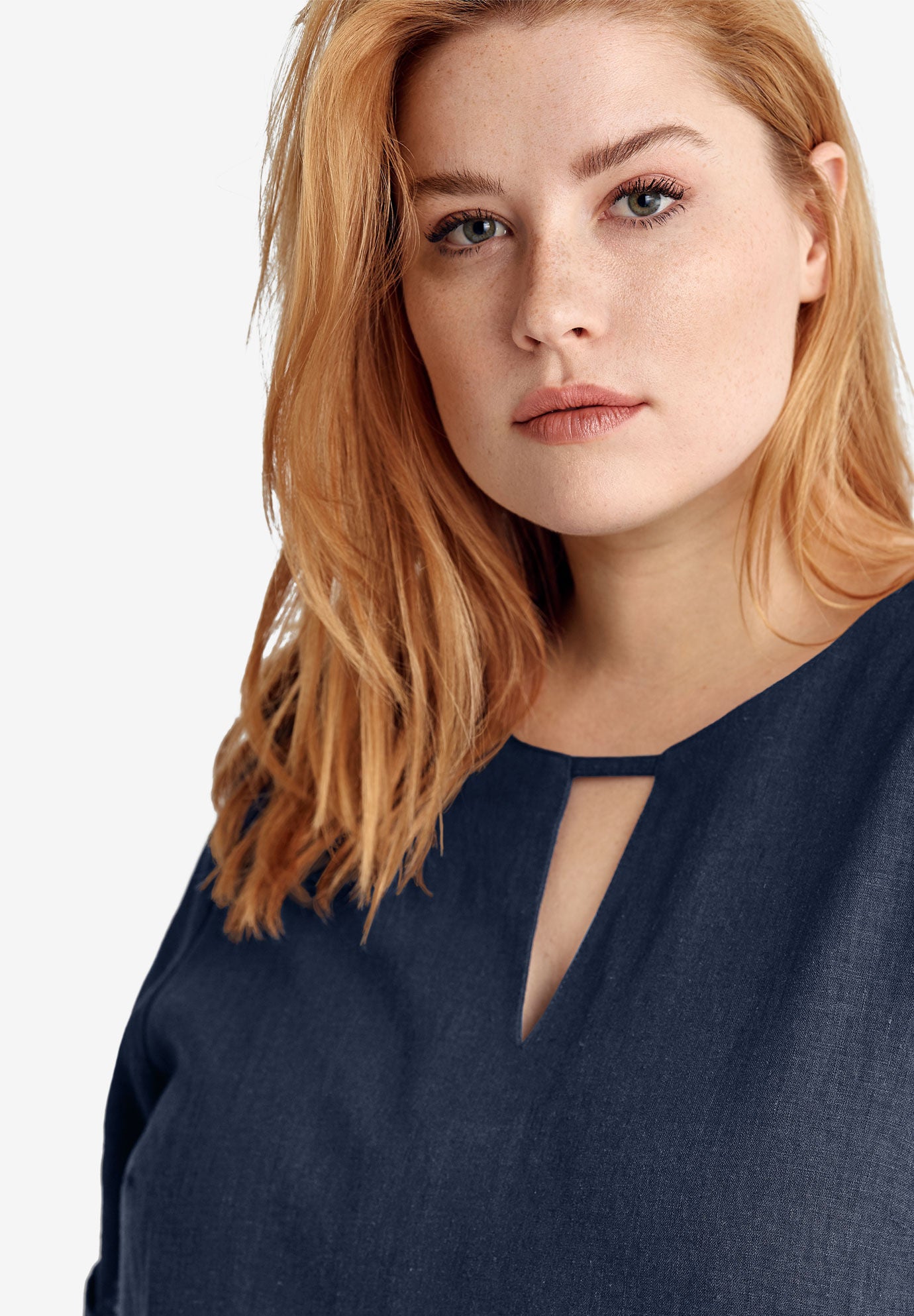 Linen-Blend A-Line Dress, , alternate image number 2
