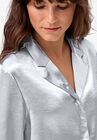 Metallic Satin Button-Down Blouse, , alternate image number null