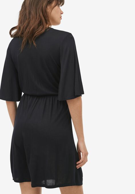 Flutter Sleeve Surplice Romper, , on-hover image number null