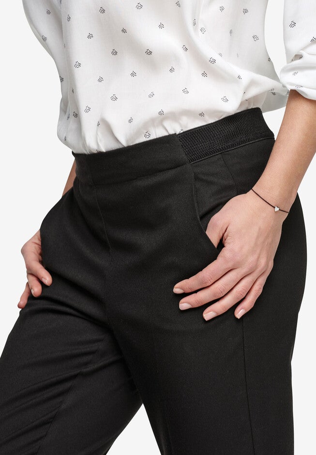 Slim Back Elastic Cropped Pants, , alternate image number null