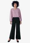 Wide Leg Soft Pants, BLACK, hi-res image number null