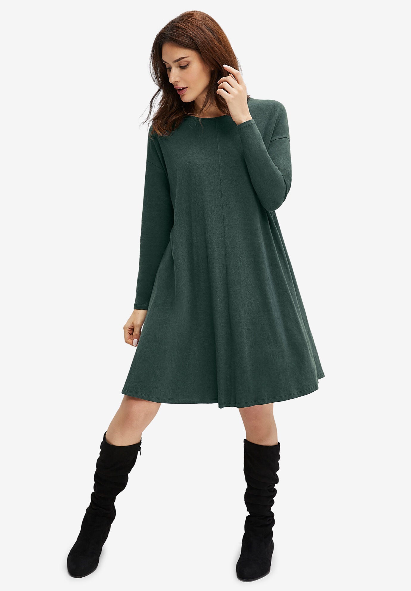 Knit Trapeze Dress | OneStopPlus