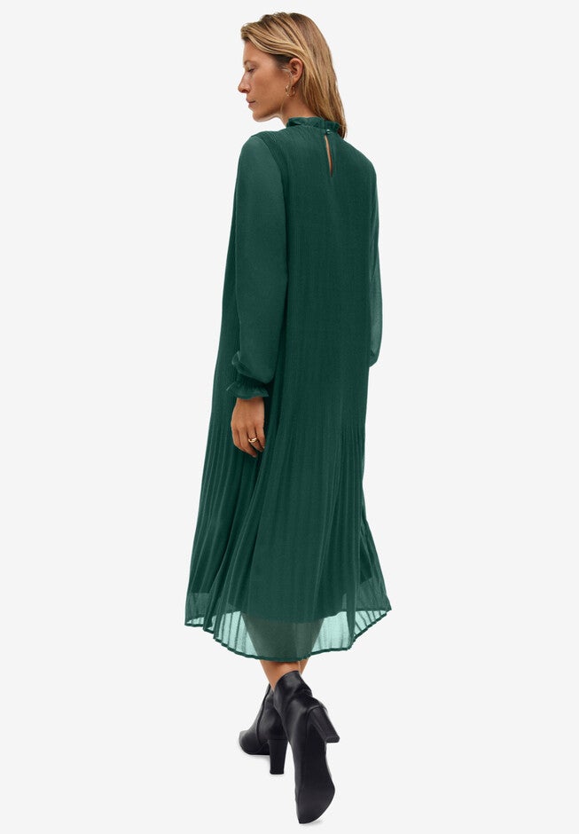 Pleated Midi Dress, , on-hover image number 1