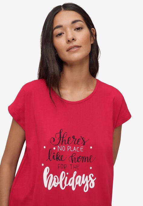 Cap Sleeve Sleep Shirt, , alternate image number null