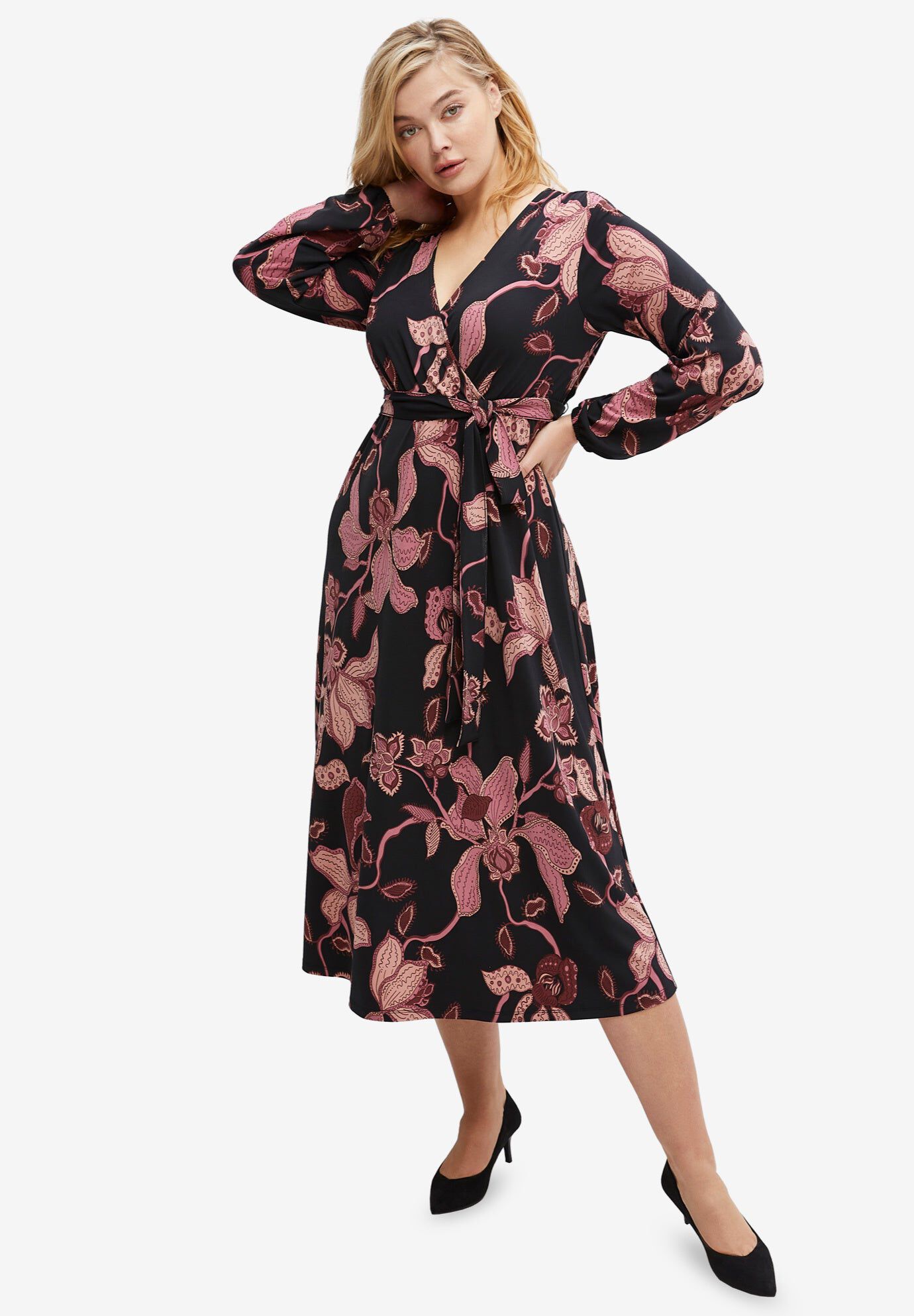 Tied Surplice Sleeveless Midi Cami Dress