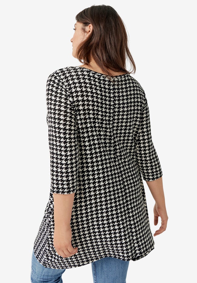 Printed Point-Hem Tunic, , on-hover image number null