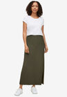 Knit Maxi Skirt, DEEP OLIVE, hi-res image number null