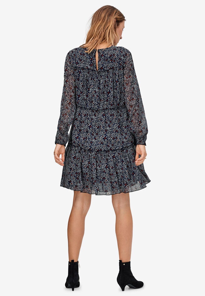 Tier Ruffle Peasant Dress, , on-hover image number null