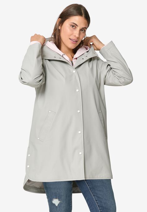 Snap-Front Raincoat, DOVE GREY, hi-res image number null