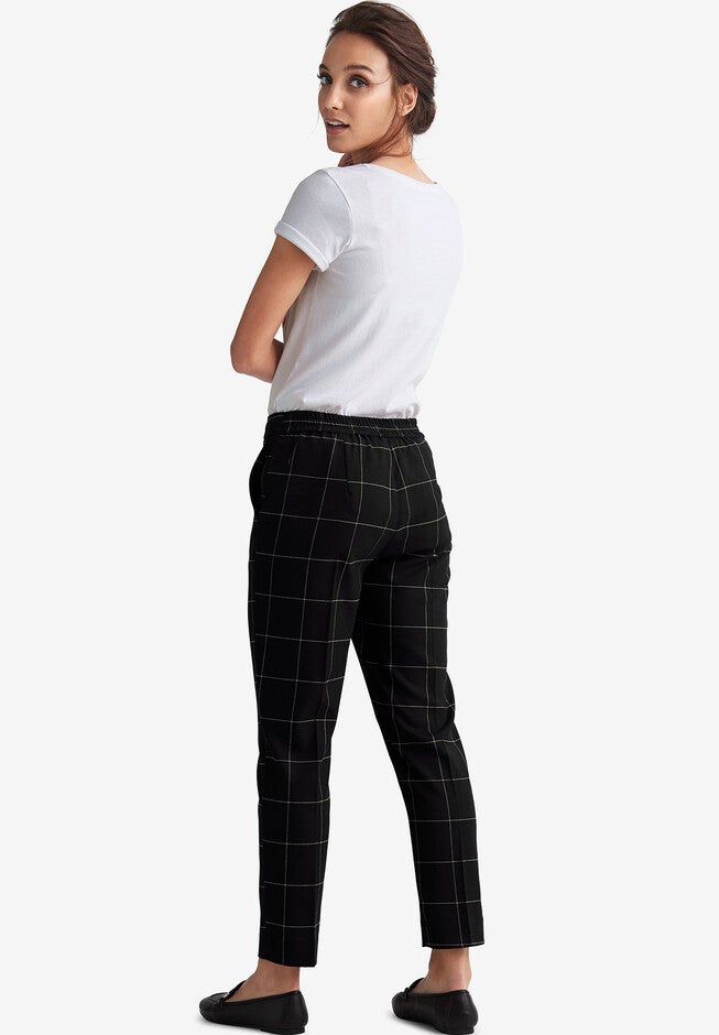 Slim Back Elastic Cropped Pants, , on-hover image number null