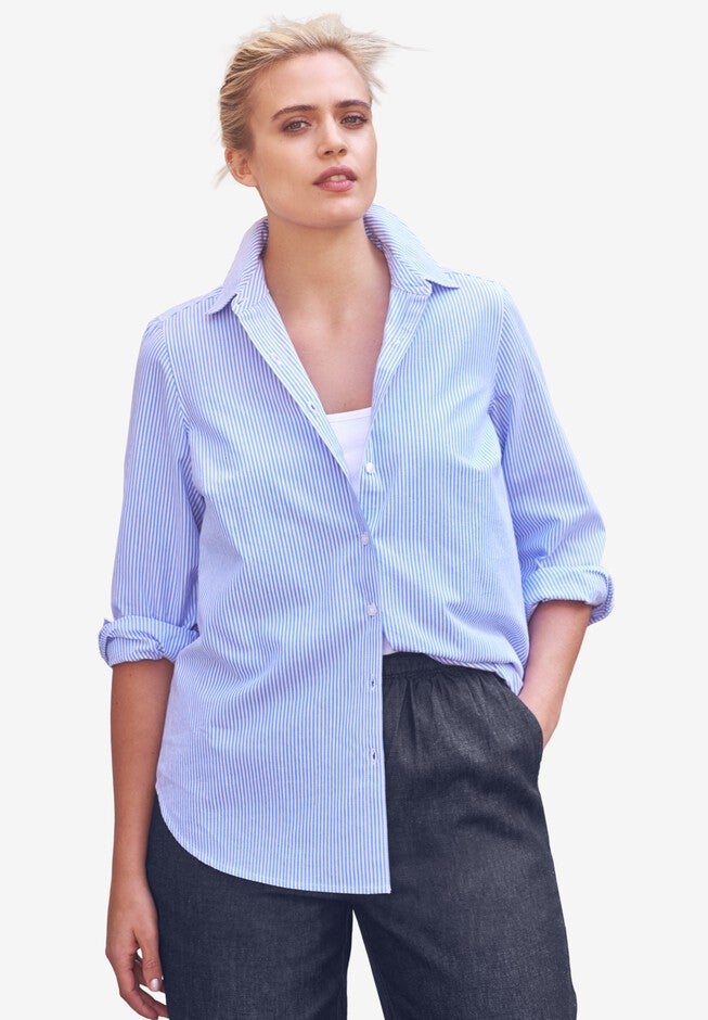 Elastic Waist Pull On Wide Leg Jeans, , alternate image number 2