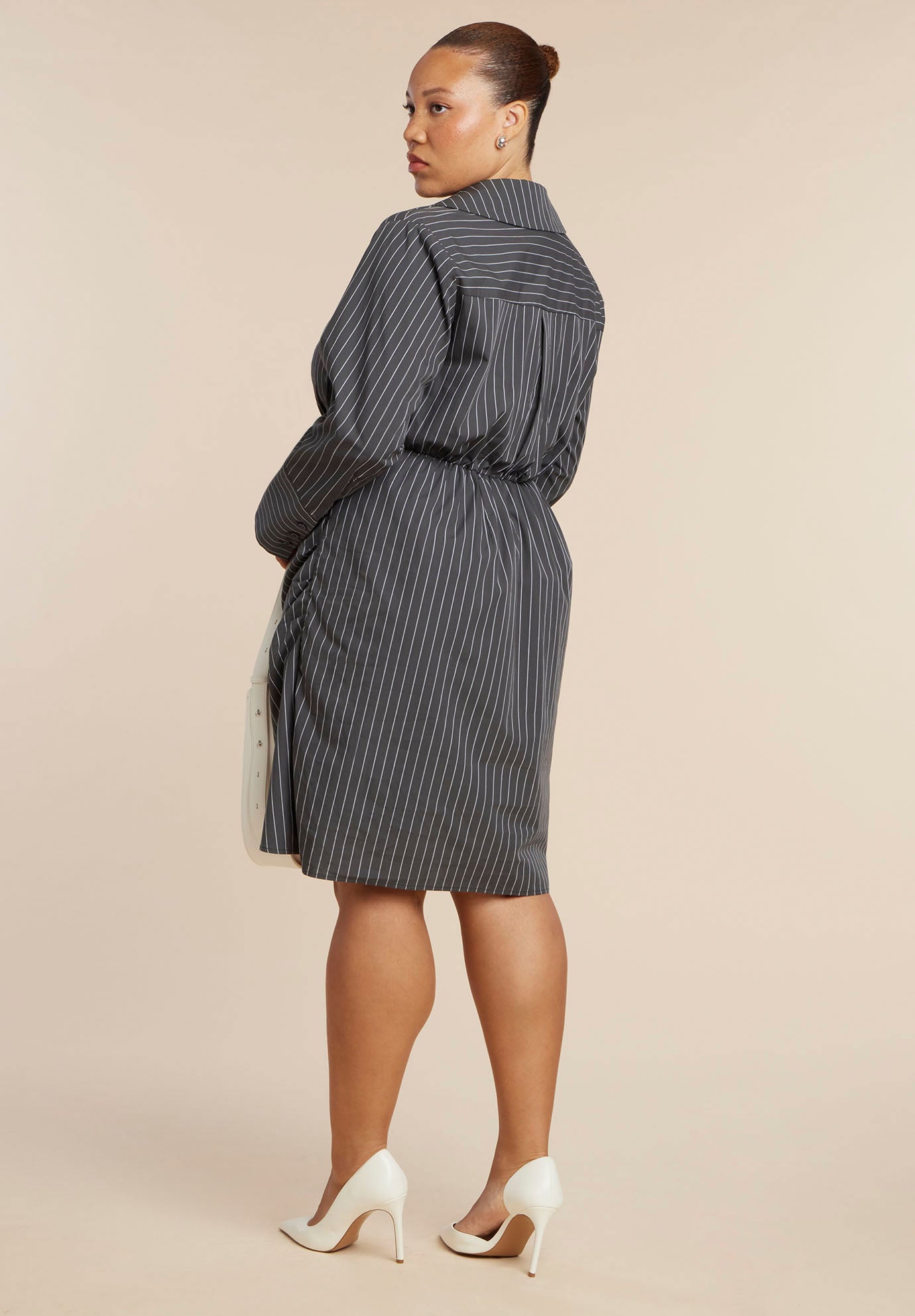 Asym Striped Shirt Dress image number 4