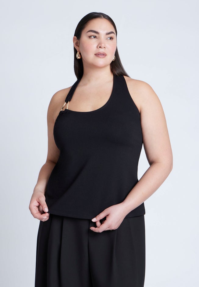 Asym Halter With Hardware Detail image number null