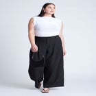 Shirred Mesh Top With Shoulder Flounces image number null