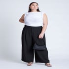 Shirred Mesh Top With Shoulder Flounces image number null