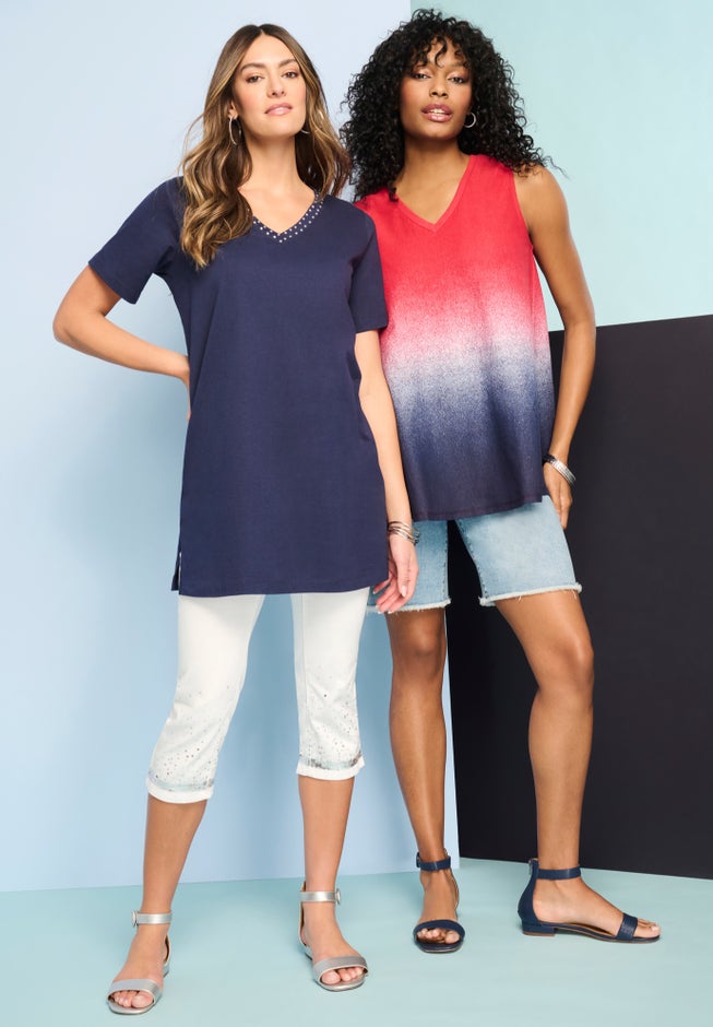 Ultimate Rhinestone V Neck Tunic image number 4