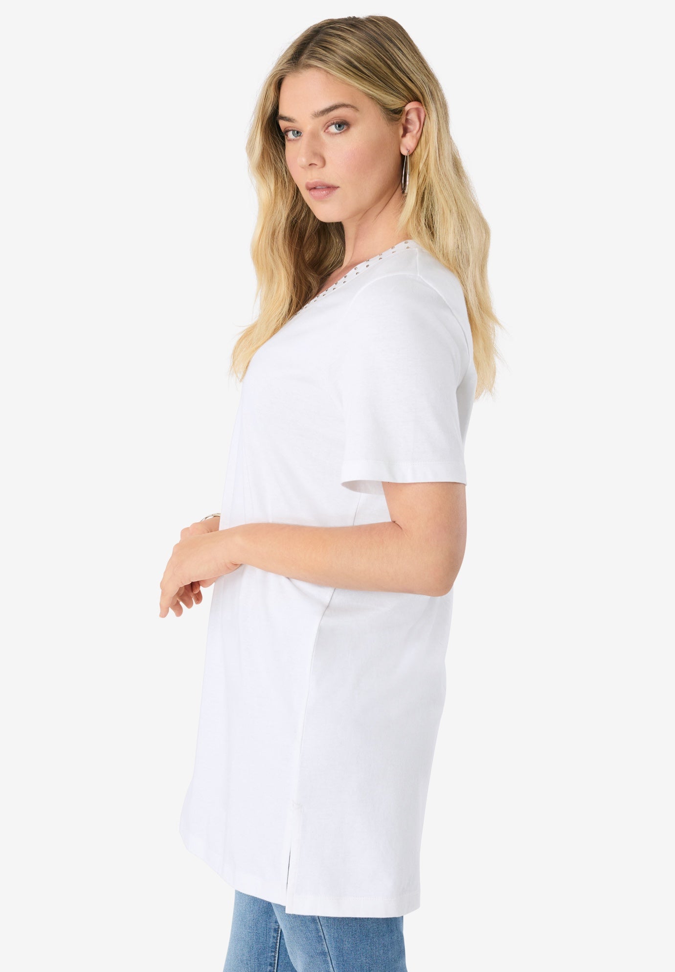 Ultimate Rhinestone V Neck Tunic image number 2