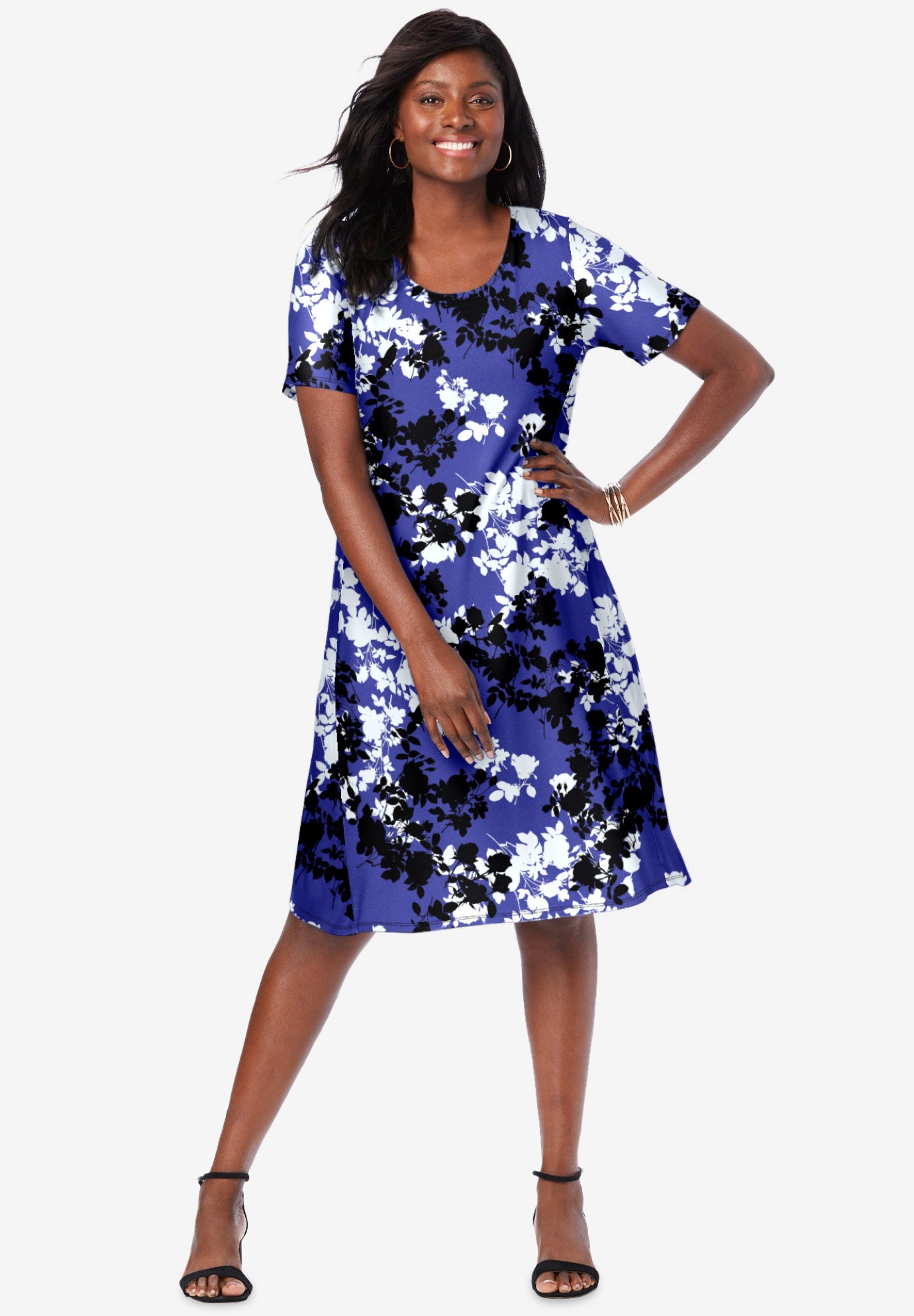 Stretch Knit A-Line Dress image number 0