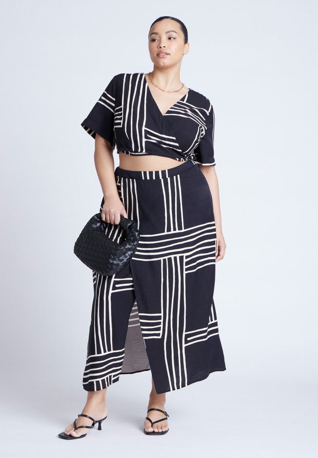 Printed Wrap Top image number 3