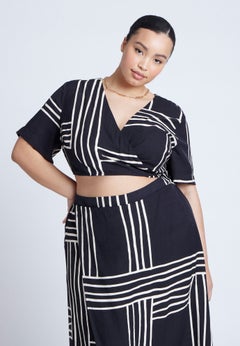 Printed Wrap Top