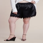 Satin Lace Trim Short image number null