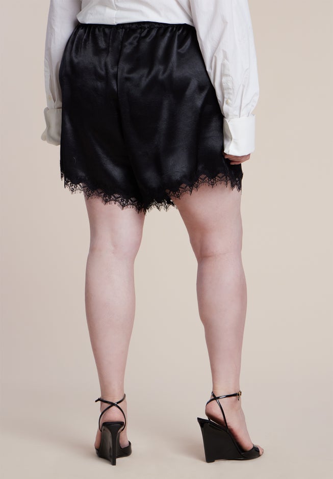 Satin Lace Trim Short image number 2