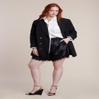 Satin Lace Trim Short image number null