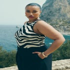 Printed Sweater Tank image number null