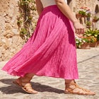Pull-On Elastic Waist Crinkle Printed Skirt image number 0