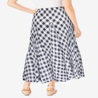 Pull-On Elastic Waist Crinkle Printed Skirt image number null