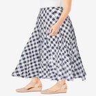 Pull-On Elastic Waist Crinkle Printed Skirt image number null