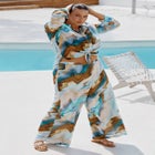 Wide Leg Printed Chiffon Pant image number null