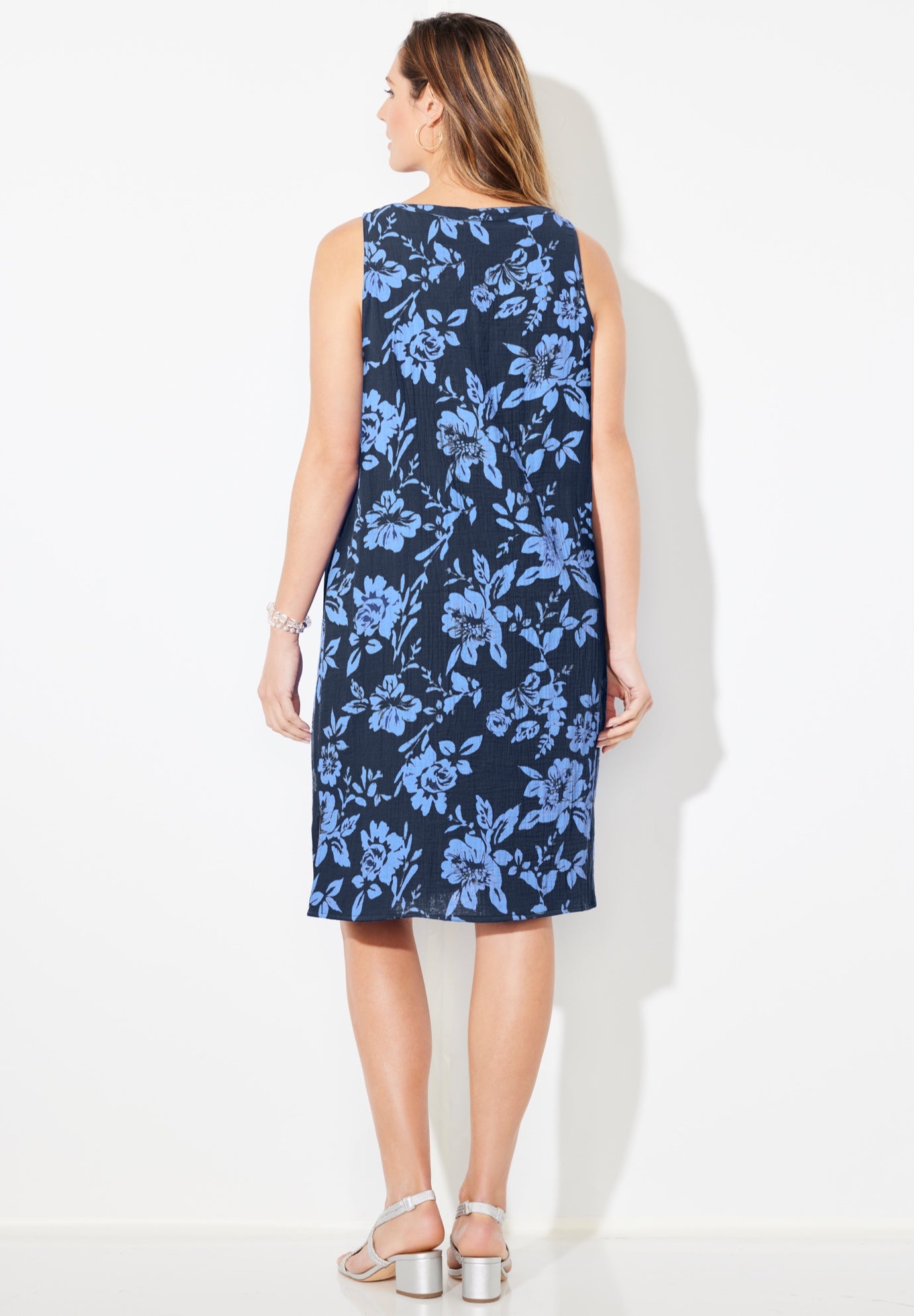 AnyWear Pucker Cotton Shirt Dress image number 1