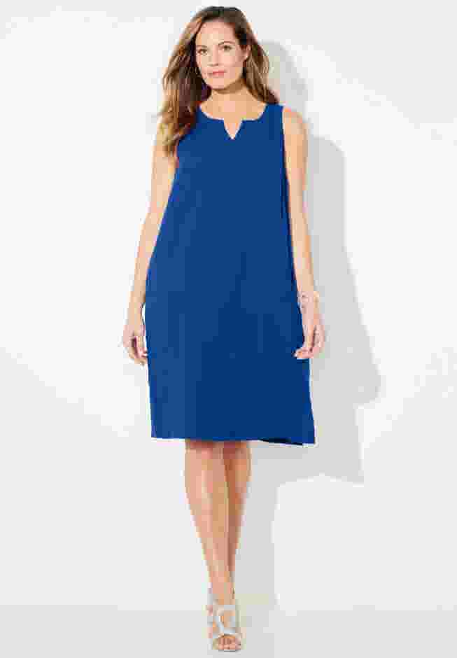 AnyWear Pucker Cotton Shirt Dress image number 0