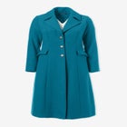 Plus Size Long Tailored Wool Blend Coat image number null