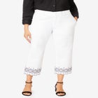Stretch Poplin Classic Cropped Straight Leg Pant image number null