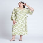 Kimono Sleeve Maxi Wrap Dress image number null